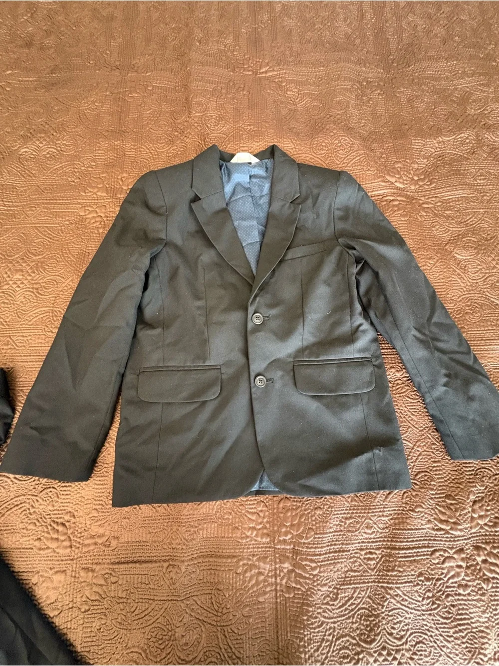 Cat & Jack Black Suit Set with Blue Shirt